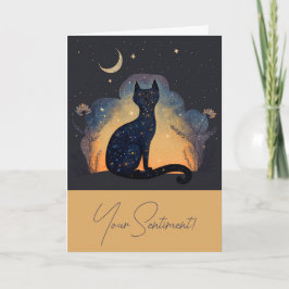 Creëer Je eigen mystieke zwarte kat silhouet Feestdagen Kaart