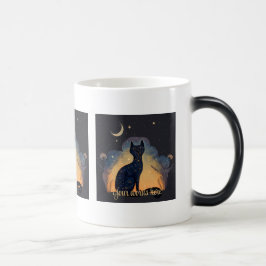 Creëer Je eigen mystieke zwarte kat silhouet Magische Mok