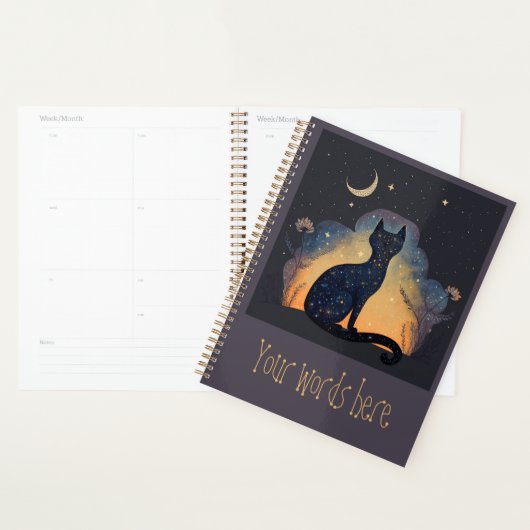 Creëer Je eigen mystieke zwarte kat silhouet Planner (Display)