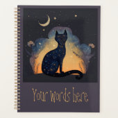 Creëer Je eigen mystieke zwarte kat silhouet Planner (Voorkant)