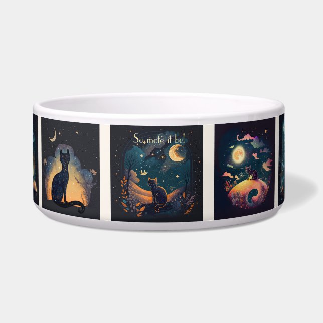 Creëer Je eigen mystieke zwarte katten Voerbakje (Voorkant)