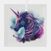 Creëer Je eigen mythische Paarse eenhoorn Glas Ornament (Achterkant)