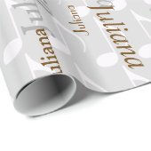 creëer je eigen naampatroon. muzieknoten cadeaupapier (Rol Hoek)