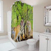 Creëer je eigen Natuur en Tiger liefhebbers Bos Douchegordijn (In situ)