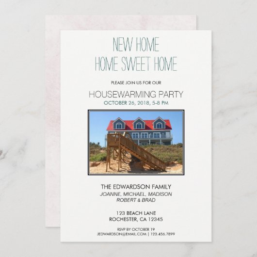 Creëer je eigen New Home Housewarming party Kaart (Voorkant / Achterkant)