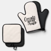 Creëer je eigen Oven Mitt Ovenwant & Pannenlap Set (Voorkant / Achterkant)