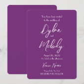 Creëer je eigen Paarse bruiloft Kaart (Voorkant / Achterkant)