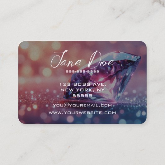 Creëer je eigen Paarse diamant Visitekaartje (Achterkant)