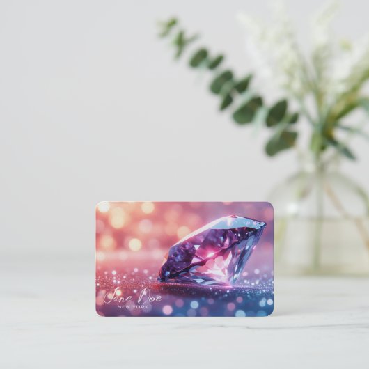 Creëer je eigen Paarse diamant Visitekaartje (Staand voorkant)