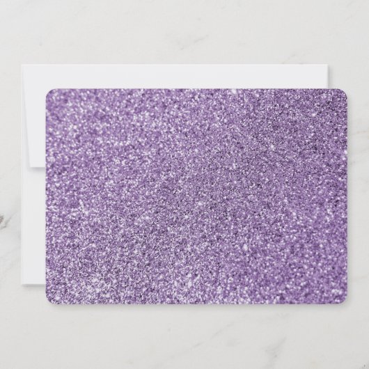 Creëer Je eigen Paarse glitter Weddenschap RSVP Kaart (Achterkant)