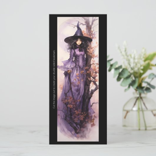 Creëer Je eigen Paarse herfst heks Bladwijzer (Staand voorkant)