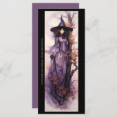 Creëer Je eigen Paarse herfst heks Bladwijzer (Voorkant / Achterkant)