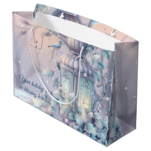 Creëer je eigen Paarse kerstlantaarn Groot Cadeauzakje (Achterkant Gekanteld)