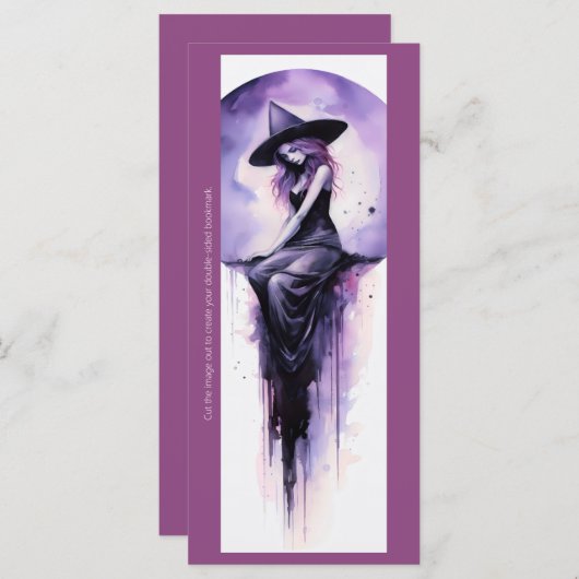 Creëer Je eigen Paarse Moon Witch Bladwijzer (Voorkant / Achterkant)