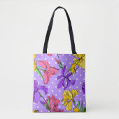 Creëer je eigen Paarse patroon Waterverf bloemenmo Tote Bag (Voorkant)