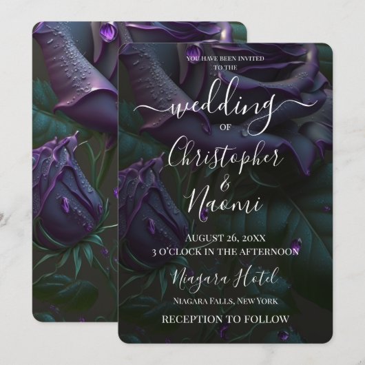 Creëer je eigen Paarse Roos close-up Kaart (Voorkant / Achterkant)