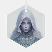 Creëer Je eigen Paarse Seer Witch Glas Ornament (Achterkant)