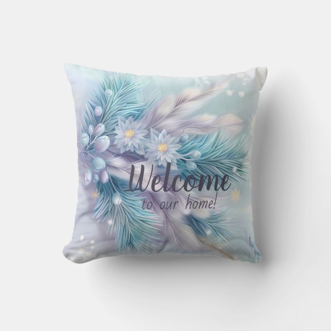 Creëer Je eigen pampas dennenbessen kerst Kussen (Voorkant)