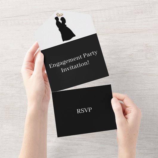 Creëer je eigen partij RSVP Black I All In One Uitnodiging (Afscheurbaar)