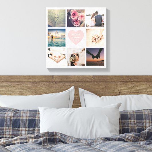 Creëer Je eigen Passen getrouwd bruiloft foto Canvas Afdruk (Insitu (Slaapkamer))