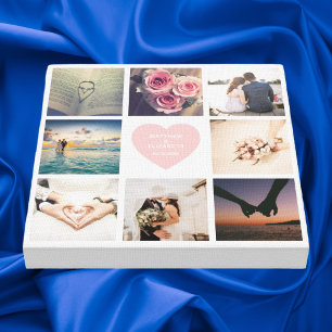 Creëer Je eigen Passen getrouwd bruiloft foto Canvas Afdruk