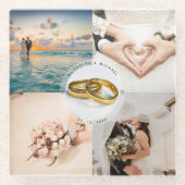 Creëer Je eigen Passen getrouwd bruiloft Foto Coll Glazen Onderzetter (Voorkant)