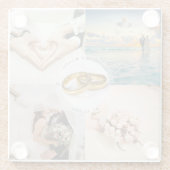 Creëer Je eigen Passen getrouwd bruiloft Foto Coll Glazen Onderzetter (Achterkant)