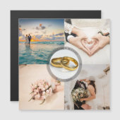 Creëer Je eigen Passen getrouwd bruiloft Foto Coll Magnetische Uitnodiging (Voorkant / Achterkant)