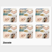 Creëer Je eigen Passen getrouwd bruiloft Foto Coll Vierkante Sticker (Vel)