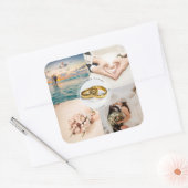 Creëer Je eigen Passen getrouwd bruiloft Foto Coll Vierkante Sticker (Envelop)