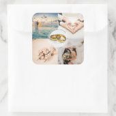 Creëer Je eigen Passen getrouwd bruiloft Foto Coll Vierkante Sticker (Tas)