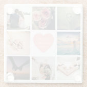 Creëer Je eigen Passen getrouwd bruiloft foto Glazen Onderzetter (Achterkant)