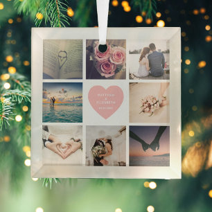 Creëer je eigen Passen getrouwd voor bruiloft foto Glas Ornament