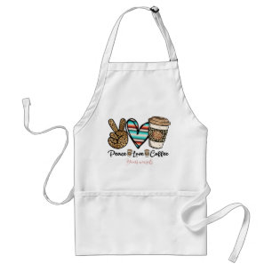 Creëer Je eigen Peace Love Coffee Standaard Schort