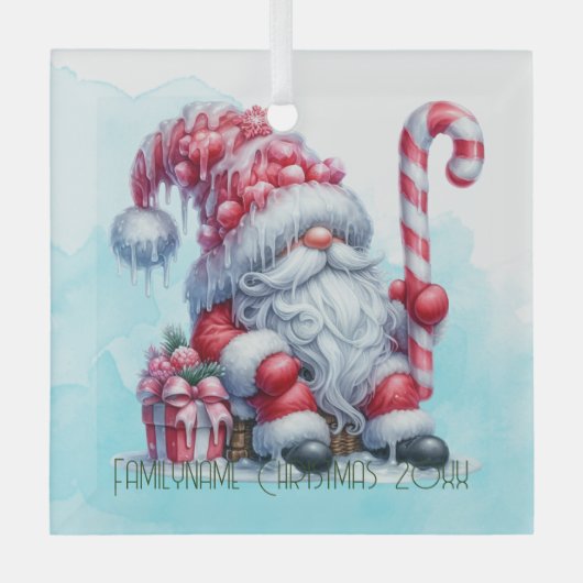 Creëer Je eigen pepermunt kerstman Glas Ornament (Voorkant)