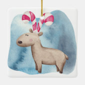 Creëer Je eigen pepermunt rendier kerst Keramisch Ornament (Achterkant)