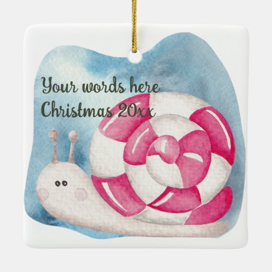 Creëer Je eigen pepermunt Snoep slak kerst Keramisch Ornament (Achterkant)