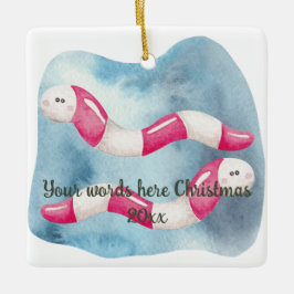 Creëer Je eigen pepermuntwormen Kerst Keramisch Ornament