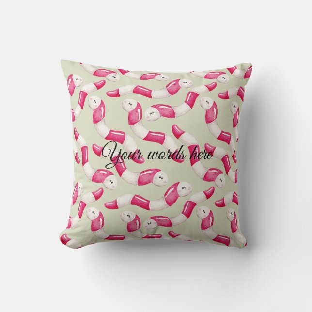 Creëer Je eigen pepermuntwormen Kerst Kussen (Voorkant)