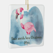 Creëer Je eigen Peppermint Flamingo kerst Keramisch Ornament (Rechts)