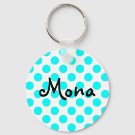Creëer Je eigen persoonlijke Aqua Polka Dot Sleutelhanger