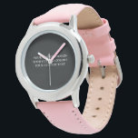 Creëer Je eigen persoonlijke horloge<br><div class="desc">Pas dit product aan door uw eigen afbeeldingen en tekst toe te voegen en uw favoriete lettertypen en kleuren te kiezen. Bezoek Aviary Art op Zazzle om ons hele collectie van eenvoudig te personaliseren producten van hoge kwaliteit te uitzichten!</div>