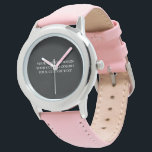 Creëer Je eigen persoonlijke horloge<br><div class="desc">Pas dit product aan door uw eigen afbeeldingen en tekst toe te voegen en uw favoriete lettertypen en kleuren te kiezen. Bezoek Aviary Art op Zazzle om ons hele collectie van eenvoudig te personaliseren producten van hoge kwaliteit te uitzichten!</div>