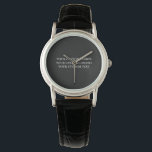 Creëer Je eigen persoonlijke horloge<br><div class="desc">Pas dit product aan door uw eigen afbeeldingen en tekst toe te voegen en uw favoriete lettertypen en kleuren te kiezen. Bezoek Aviary Art op Zazzle om ons hele collectie van eenvoudig te personaliseren producten van hoge kwaliteit te uitzichten!</div>