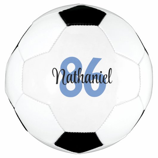 Creëer Je eigen persoonlijke jongen Blue White Voetbal (Voorkant)