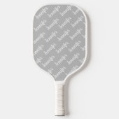 Creëer Je eigen persoonlijke naam grijs Pickleball Paddle (Voorkant)