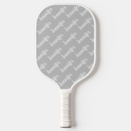 Creëer Je eigen persoonlijke naam grijs Pickleball Paddle