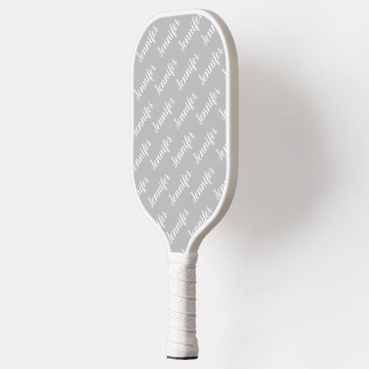 Creëer Je eigen persoonlijke naam grijs Pickleball Paddle (Links)
