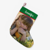 Creëer je eigen persoonlijke volledige foto kerstm kleine kerstsok (Voorkant (Hangend))
