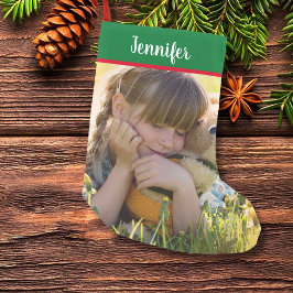Creëer je eigen persoonlijke volledige foto kerstm kleine kerstsok